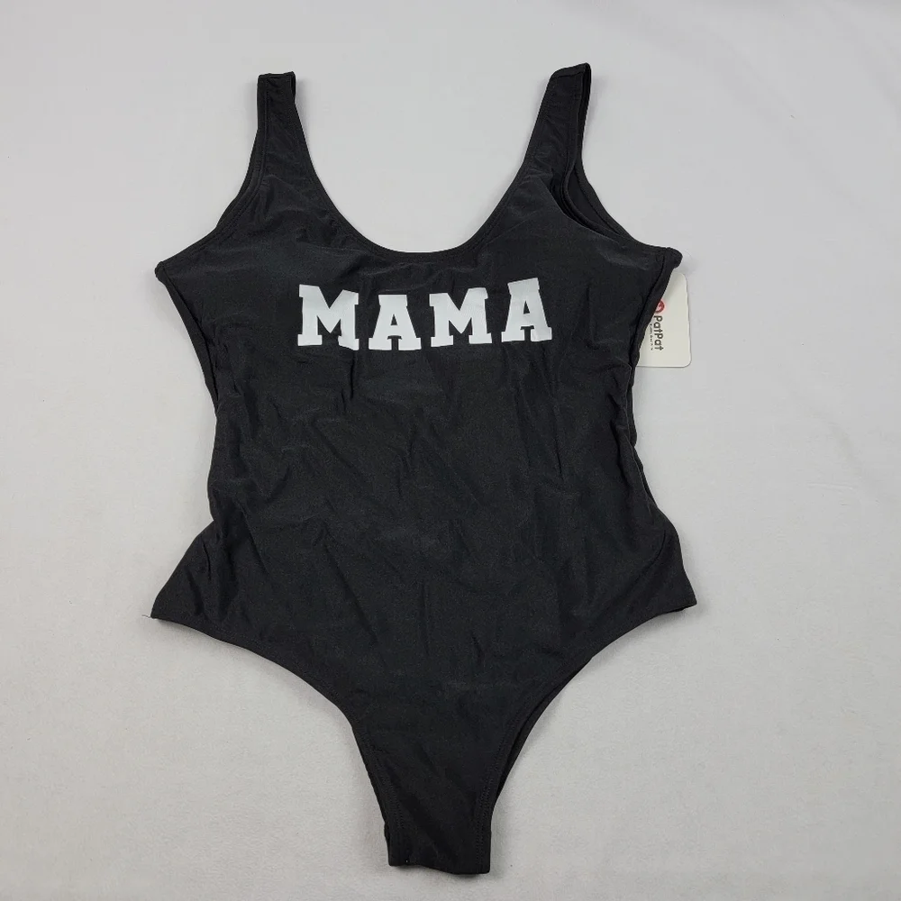 NWT black Mama low‎ back bathing suit with removable cups B52